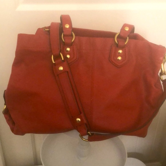 Red Leather Coach purse - Picture 2 of 8